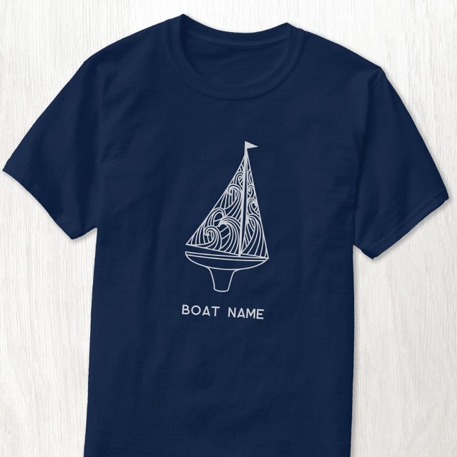Sailing Boat Namn Nautical T Shirt (Your boat name nautical sailing boat t-shirt for boat owners)