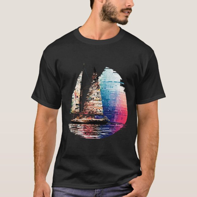 Sailing Boat Sea World Ocean Beauty Discovery Art T Shirt (Framsida)