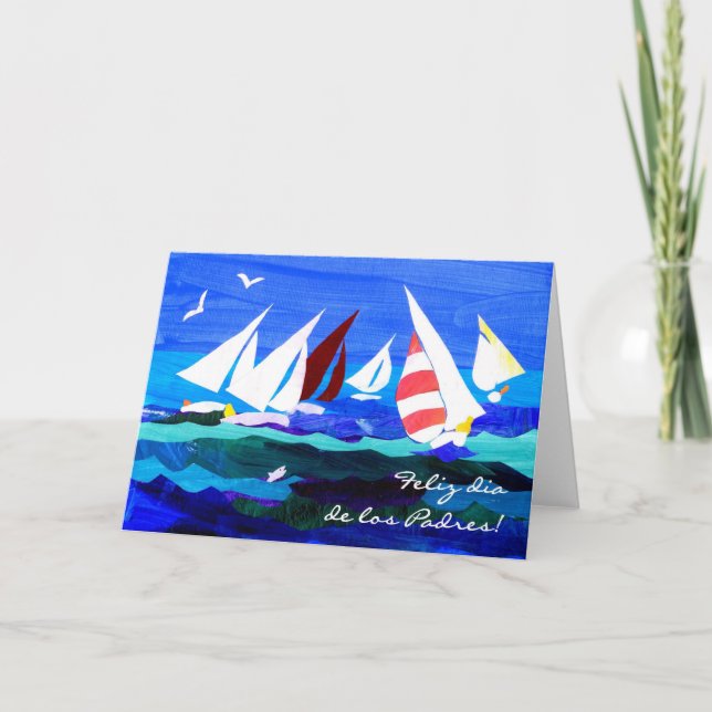 Sailing Boats Fars dag Card - Spanska Hälsning Kort (Framsida)