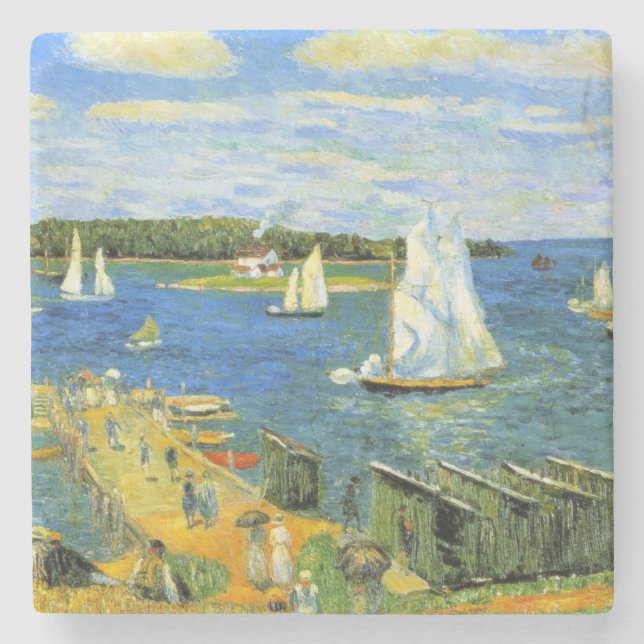 Sailing Boats in Mahone Bay i Kanada Stenunderlägg (Framsidan)