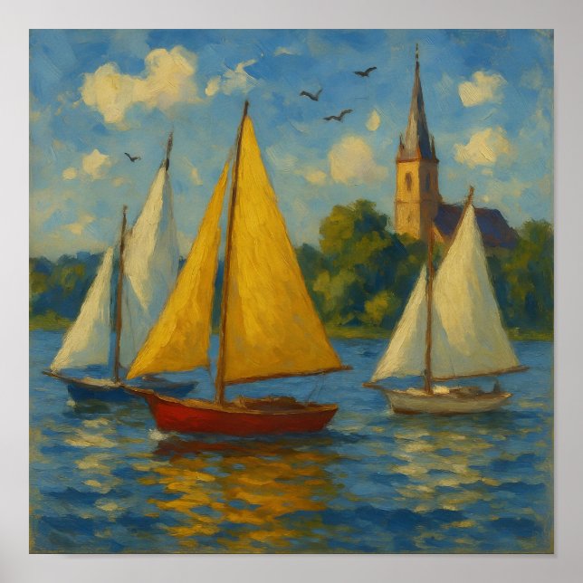 Sailing boats Poster Print  (Framsidan)