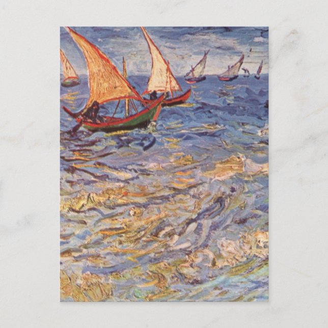 Sailing Boats - Vincent Van Gogh Vykort (Framsida)