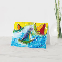 Sailing Bumpy Blank Card Tack Kort