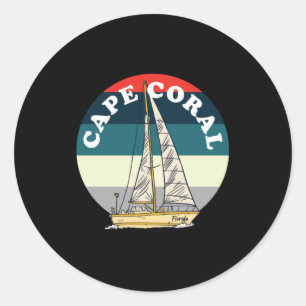 Sailing Cape Coral Florida Vintage Runt Klistermärke