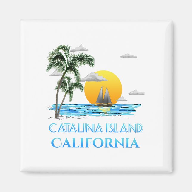 Sailing Catalina Island California Sailboat Magnet (Framsidan)