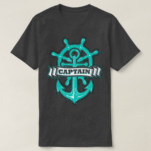 Sailing Frakt Boat Kapten T Shirt (Design framsida)