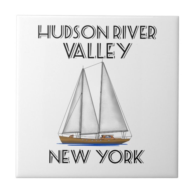Sailing Hudson River New York Kakelplatta (Framsidan)