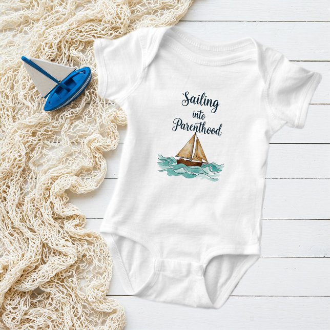 Sailing into Parenthood Bodysuit, Pastel Boat T Shirt (Skapare uppladdad)