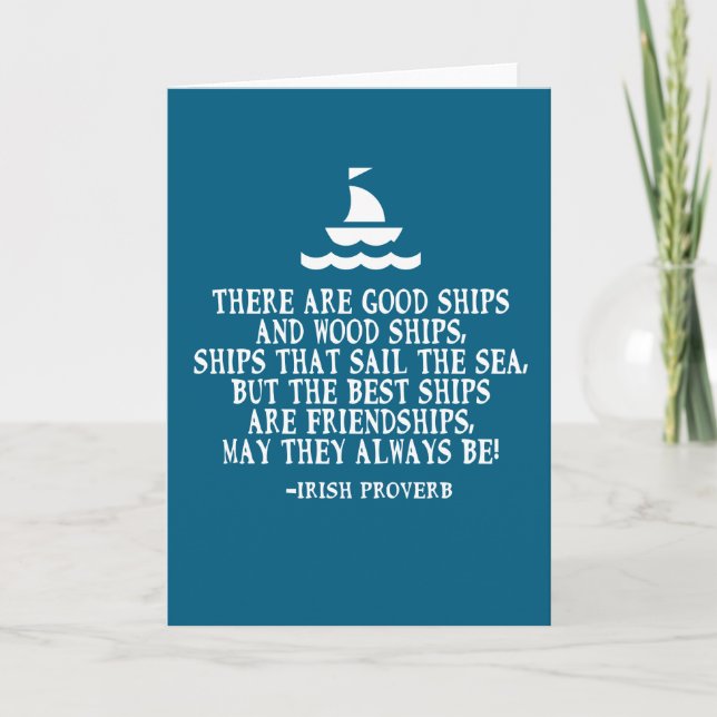 Sailing Irish friendship quote good ships proverb Kort (Framsida)