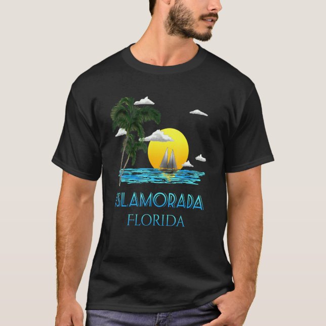 Sailing Islamorada Florida Nycklar Beach Sunset T Shirt (Framsida)