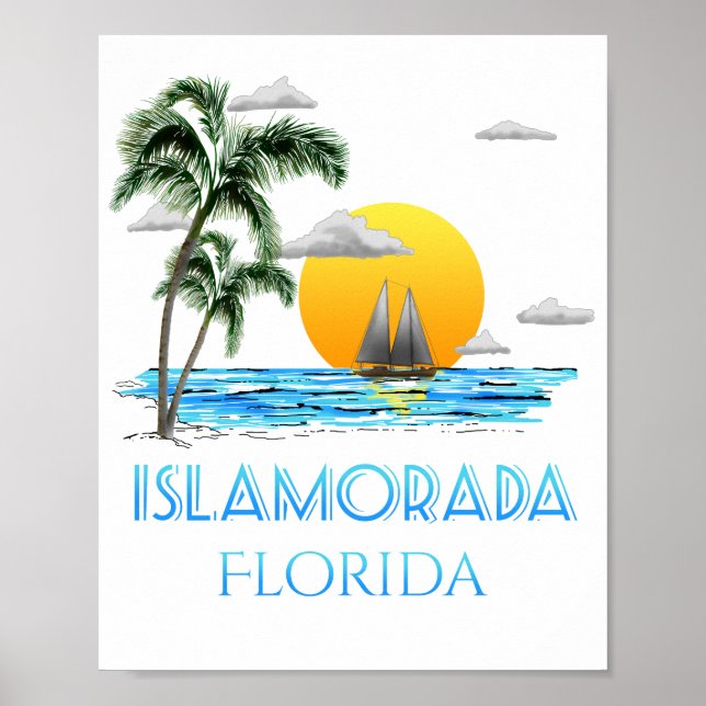 Sailing Islamorada Florida Nycklar Poster (Framsidan)