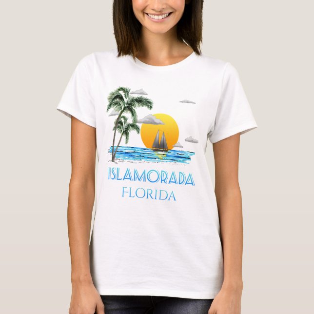 Sailing Islamorada Florida Nycklar T Shirt (Framsida)