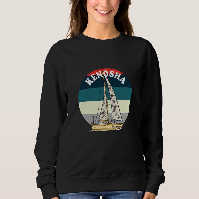 Sailing Kenosha Wisconsin Vintage T Shirt (Framsida)
