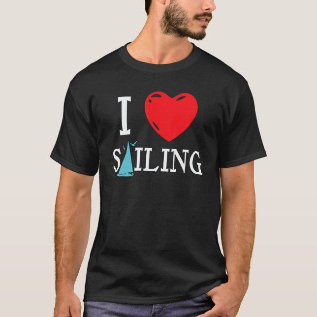 Sailing Love Skipper Sailboat Boat Boating Regatta T Shirt (Framsida)