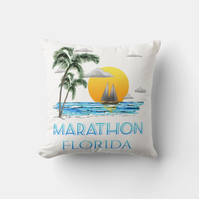 Sailing Marathon Florida Kudde (Framsida)