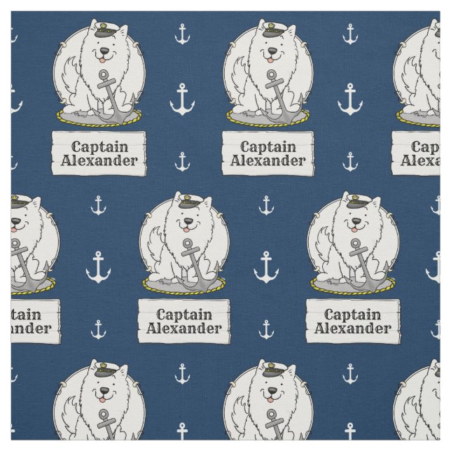 Sailing Nautical Boeing American Eskimo Hund Cute Tyg (Provkarta)