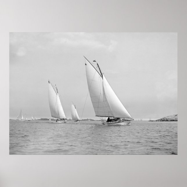 Sailing Near Marblehead, 1901 Poster (Framsidan)
