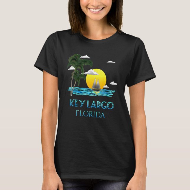 Sailing Nyckel Largo Florida Nycklar Beach Sunset T Shirt (Framsida)