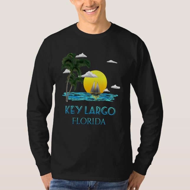 Sailing Nyckel Largo Florida Nycklar Beach Sunset T Shirt (Framsida)