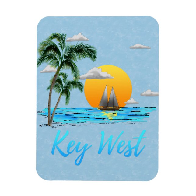 Sailing Nyckel Väster Florida Magnet (Vertikal)