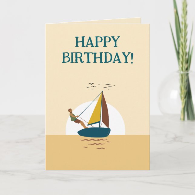 SAILING ÖNSKEMÅL BIRTHDAY CARD TACK KORT (Framsida)