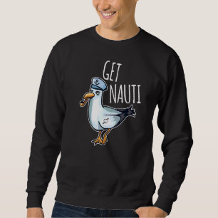 Sailing Sea Gull Sailer Nautics Pun Nautical Boa Lång Ärmad Tröja