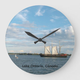 Sailing Ship Round Wall Clock Stor Klocka
