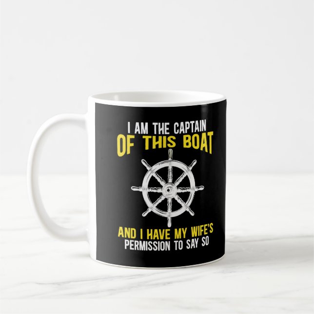 Sailing Skipper Boat Humor Kaffemugg (Vänster)