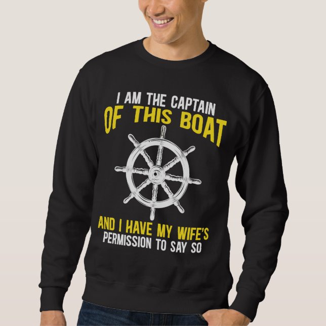 Sailing Skipper Boat Humor Lång Ärmad Tröja (Framsida)