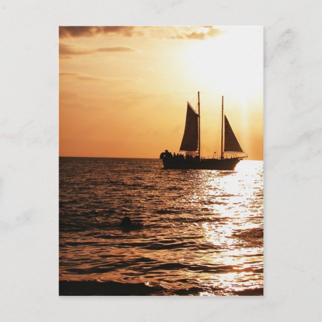 SAILING SUNSET, MONTEGO BAY, JAMAICA VYKORT (Framsida)