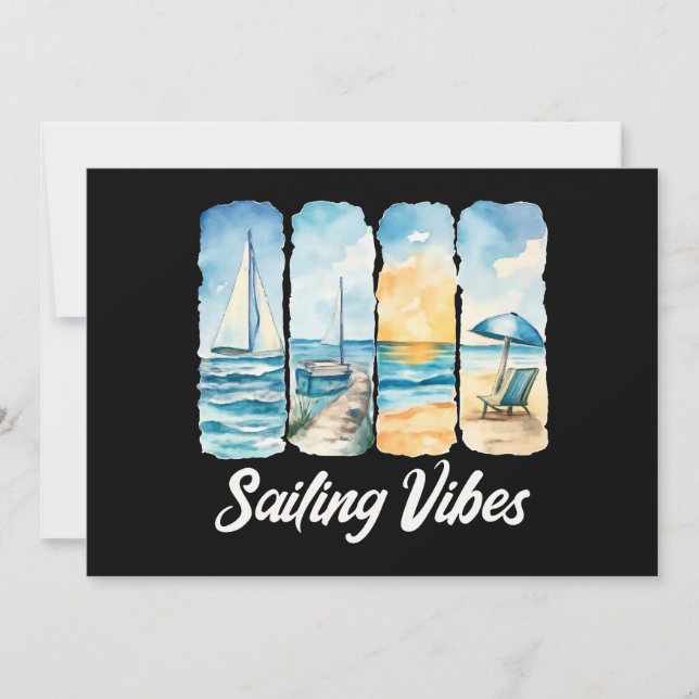 Sailing Vibes - Känn Oceanen Inbjudningar (Framsida)