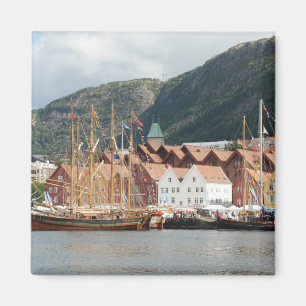 Sailingships på den Bryggen magneten Magnet