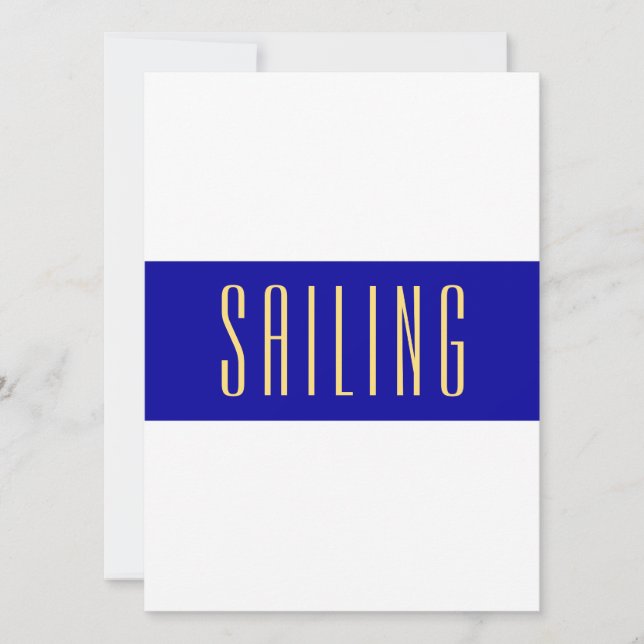 SAILJA Text Modern Navy Blue White Wide Rand (Framsida)