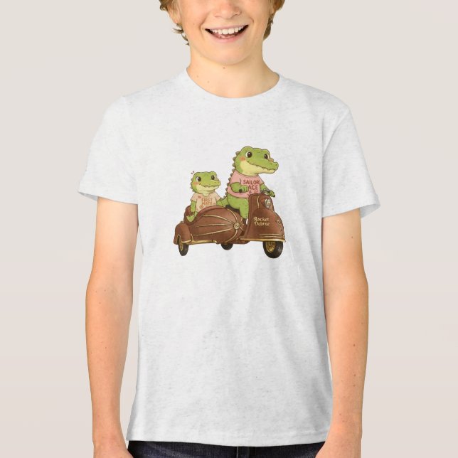 Sailor Ace and First Mate Gator Duo - Retro Advent T Shirt (Framsida)