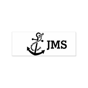 Sailor Anchor Monogram Wood Frimärke Stämpel