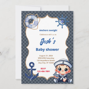 Sailor Baby Shower Inbjudningar