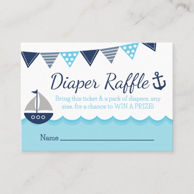 Sailor Baby Shower - Skalat rackkort Placeringskort (Framsida)