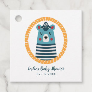 Sailor Bear Baby Shower Gåvor Etiketter