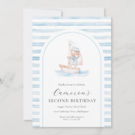 Sailor Bear Blue Rand Arch Birthday Inbjudningar