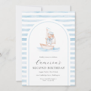Sailor Bear Blue Rand Arch Birthday Inbjudningar