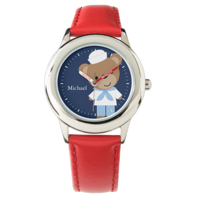 Sailor Bear Personlig-Barn Armbandsur (Framsida)