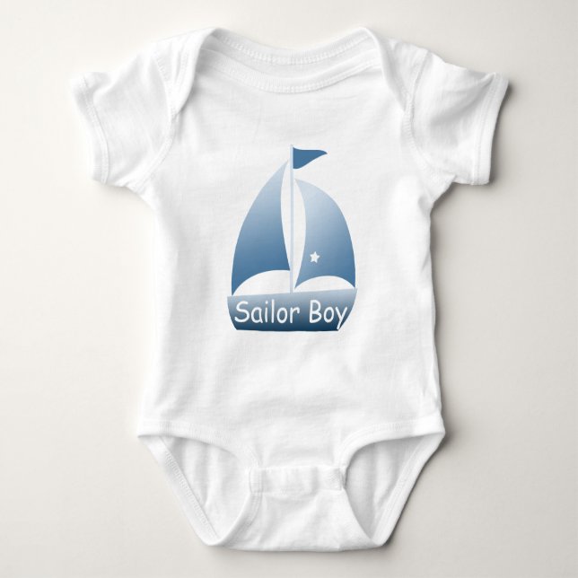 Sailor Boy Blue Sailboat T-shirt (Framsida)