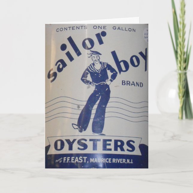 "Sailor Boy Oysters" födelsedagskort Kort (Framsida)