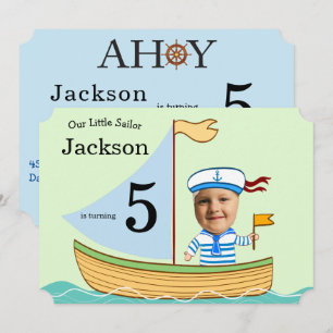 Sailor Boys 5:e födelsedag Inbjudningar