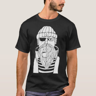 Sailor Frakt Kapten Sea Maritime Seaman Old Man Wi T Shirt