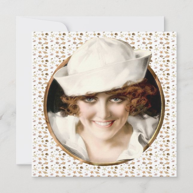 Sailor Girl Beach Party 1920-talet Inbjudningar (Framsida)