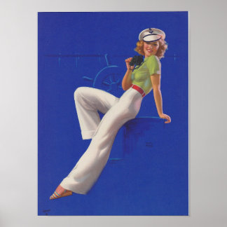 SAILOR GIRL Classic Pin Up Girl Poster