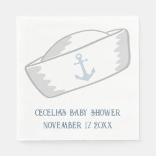 Sailor Hat Boy Nautical Baby Shower Pappersservett