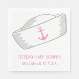 Sailor Hat Girl Nautical Baby Shower Pappersservett