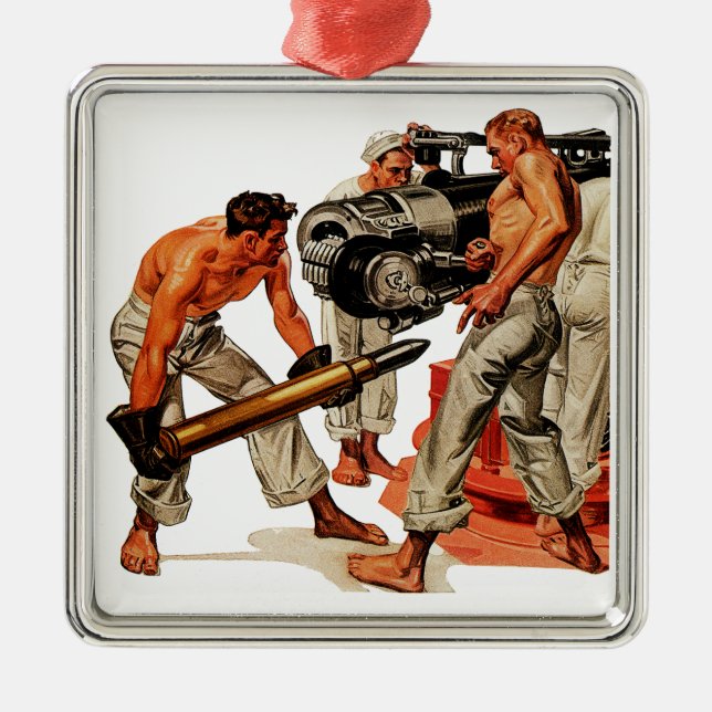 Sailor Hunks lastar Big Gun Julgransprydnad Metall (Framsidan)